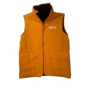 Tennessee Vols Sherpa Reversible Vest Womens‎ M Colosseum Orange Black NWT